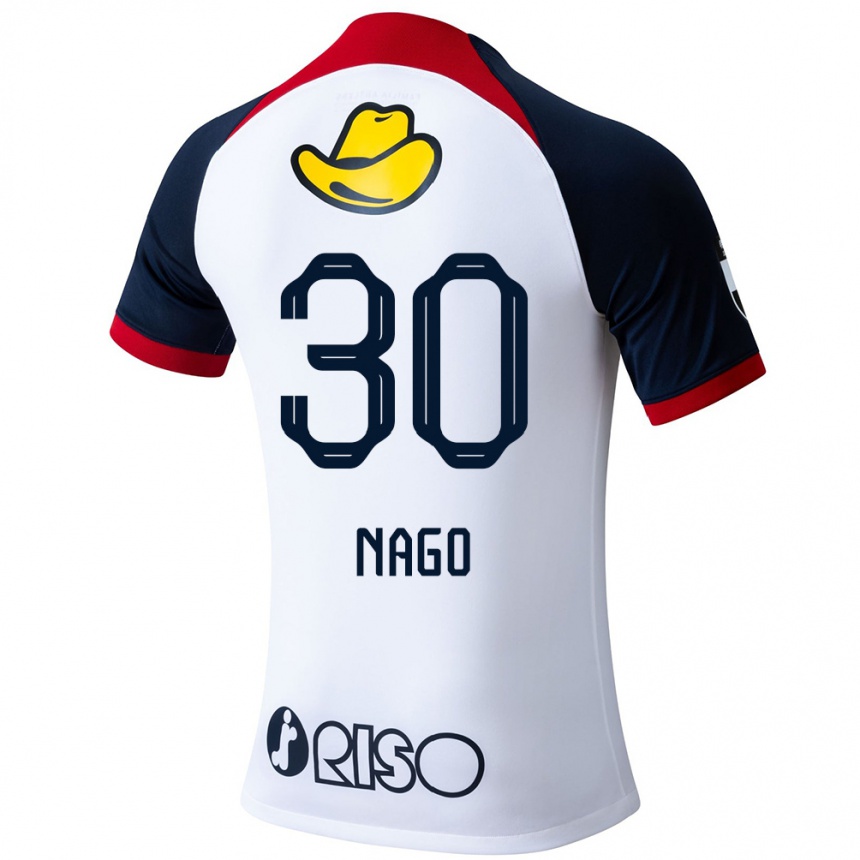 Niño Fútbol Camiseta Shintaro Nago #30 Blanco Azul Rojo 2ª Equipación 2024/25 México