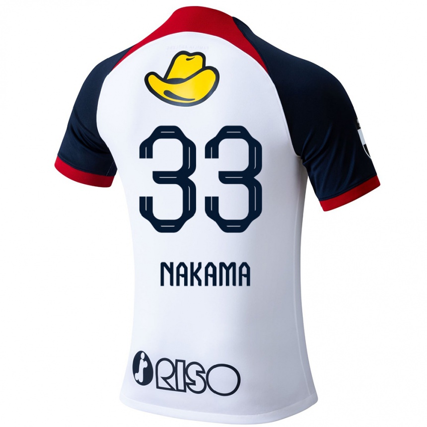 Niño Fútbol Camiseta Hayato Nakama #33 Blanco Azul Rojo 2ª Equipación 2024/25 México