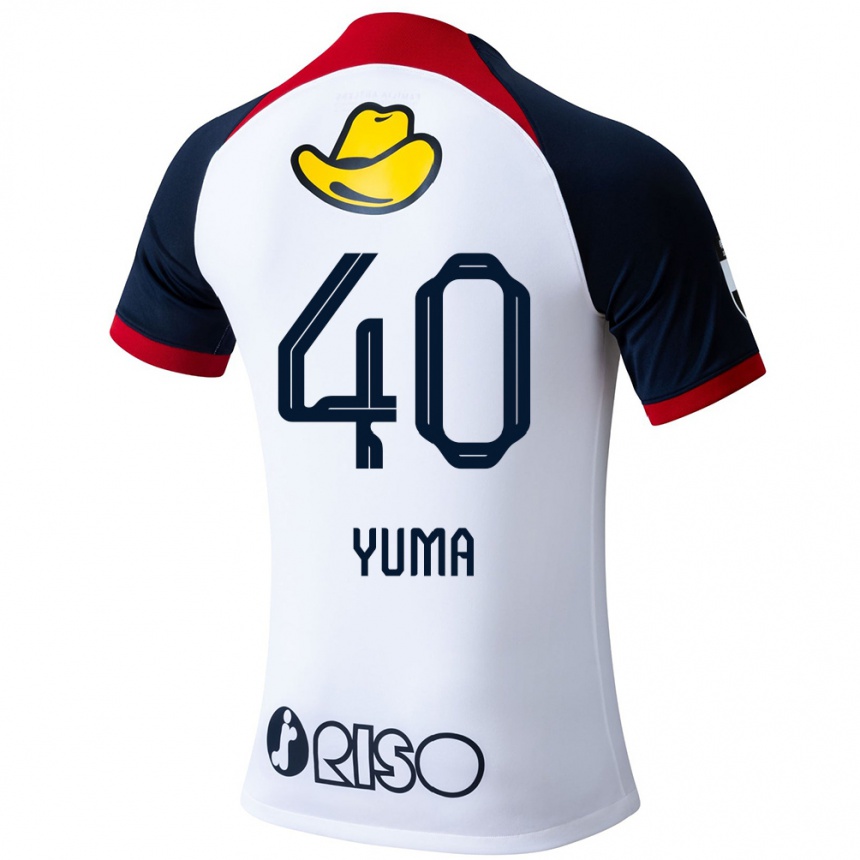 Niño Fútbol Camiseta Yuma Suzuki #40 Blanco Azul Rojo 2ª Equipación 2024/25 México