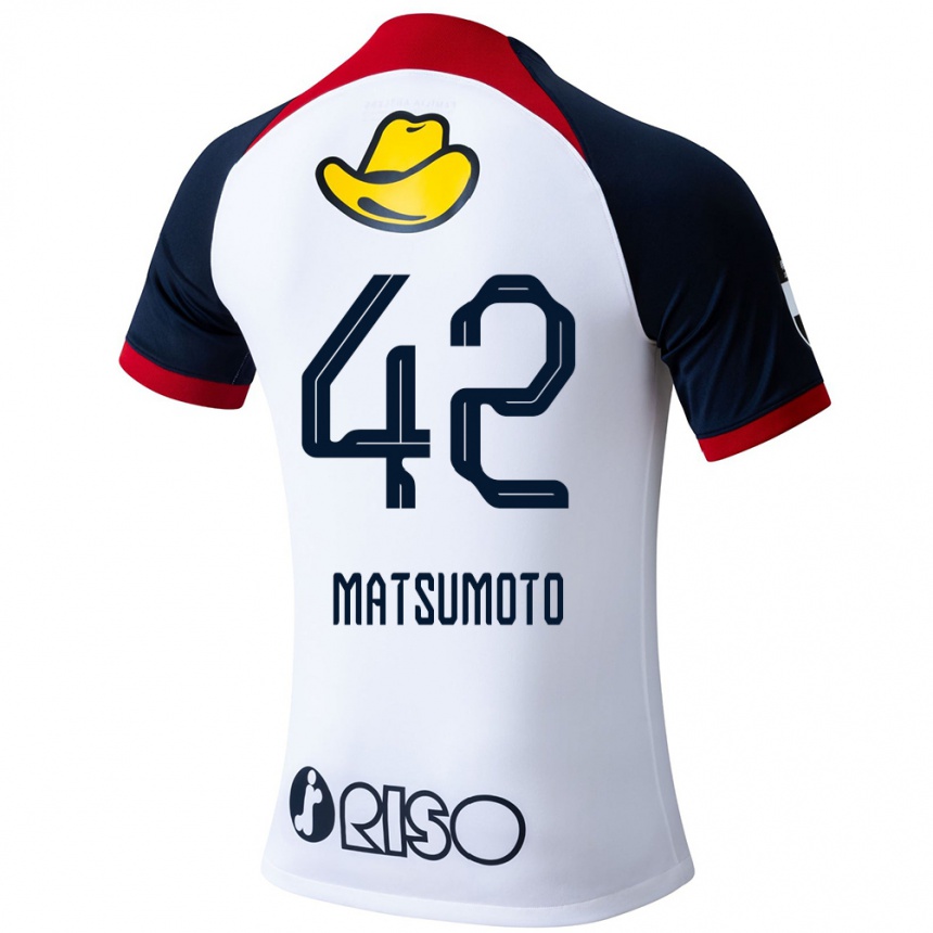 Niño Fútbol Camiseta Haruto Matsumoto #42 Blanco Azul Rojo 2ª Equipación 2024/25 México