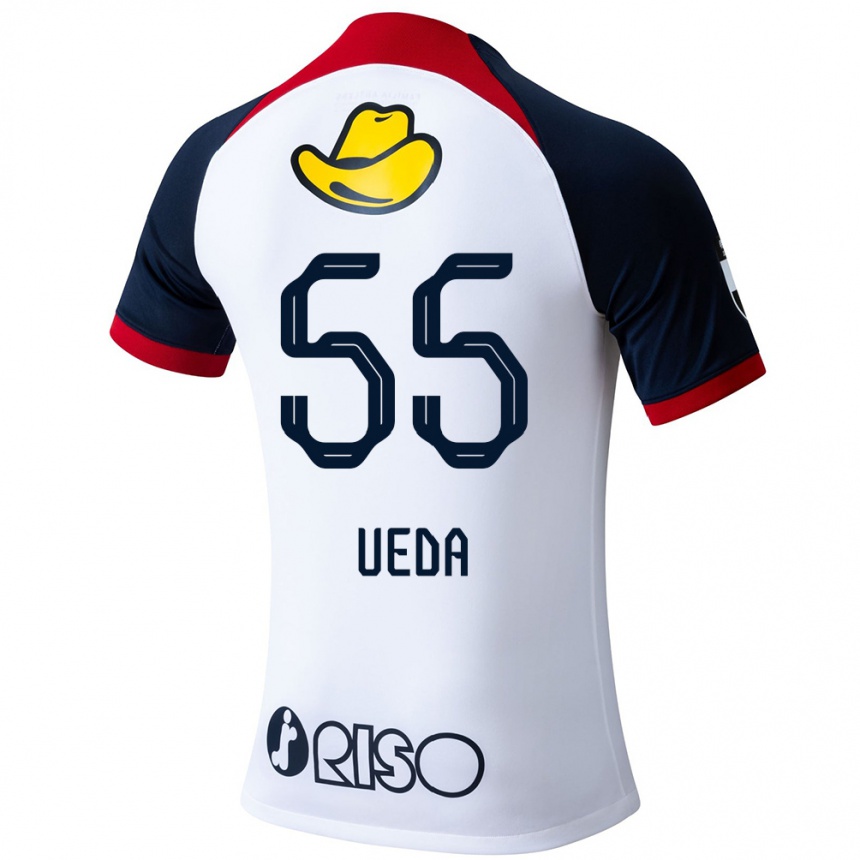 Niño Fútbol Camiseta Naomichi Ueda #55 Blanco Azul Rojo 2ª Equipación 2024/25 México