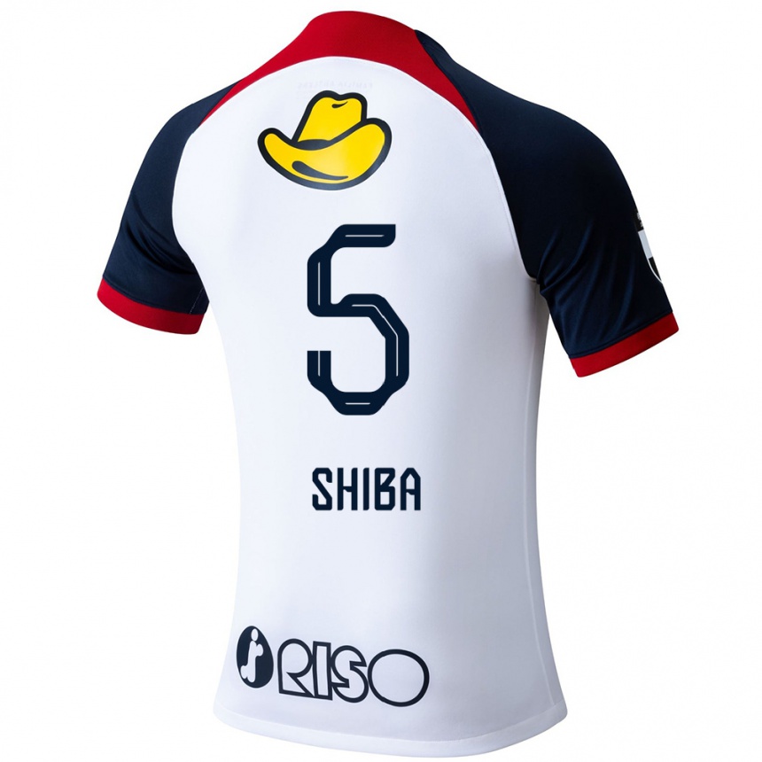 Niño Fútbol Camiseta Rikuto Shiba #5 Blanco Azul Rojo 2ª Equipación 2024/25 México