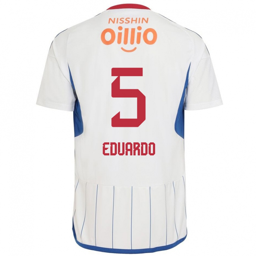 Niño Fútbol Camiseta Eduardo #5 Blanco Azul Rojo 2ª Equipación 2024/25 México