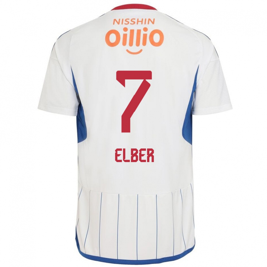 Niño Fútbol Camiseta Élber #7 Blanco Azul Rojo 2ª Equipación 2024/25 México