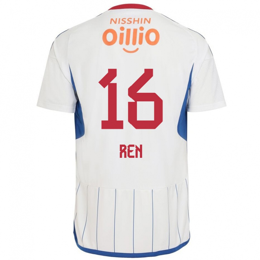 Niño Fútbol Camiseta Ren Kato #16 Blanco Azul Rojo 2ª Equipación 2024/25 México