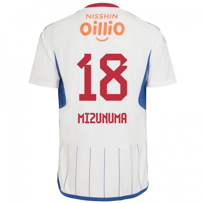 Niño Fútbol Camiseta Kota Mizunuma #18 Blanco Azul Rojo 2ª Equipación 2024/25 México