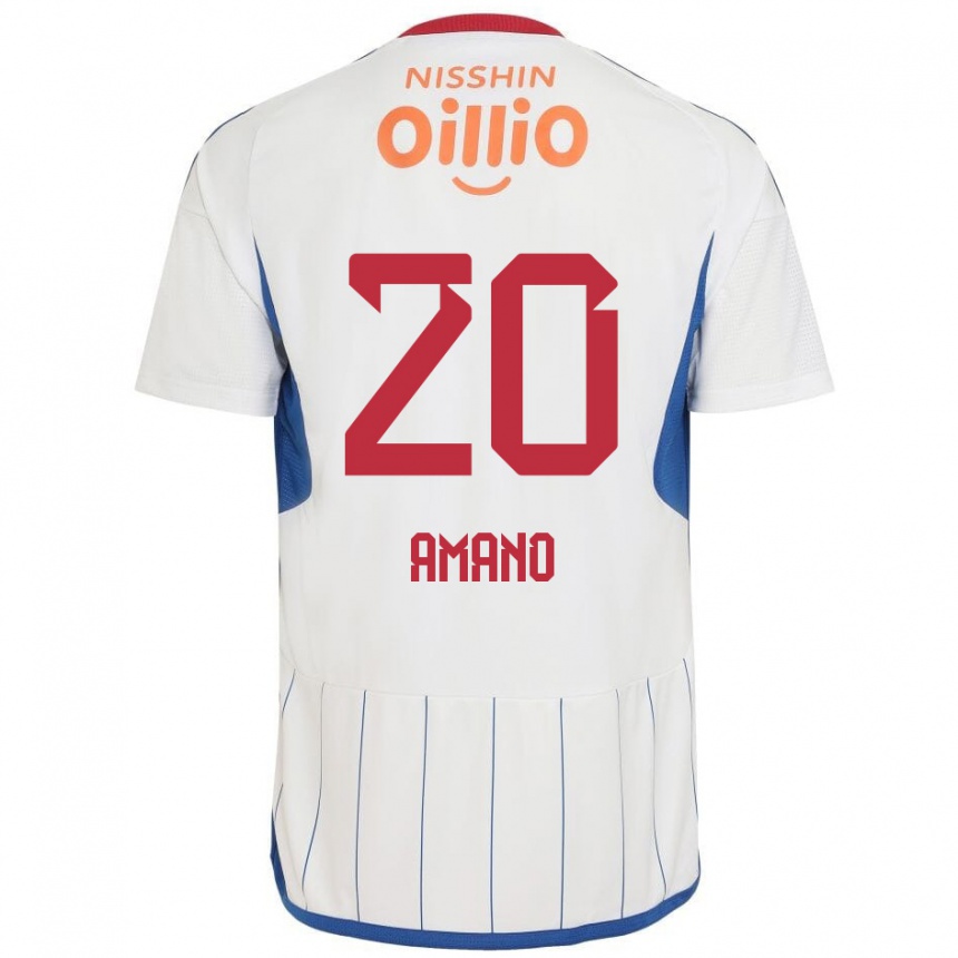 Niño Fútbol Camiseta Jun Amano #20 Blanco Azul Rojo 2ª Equipación 2024/25 México