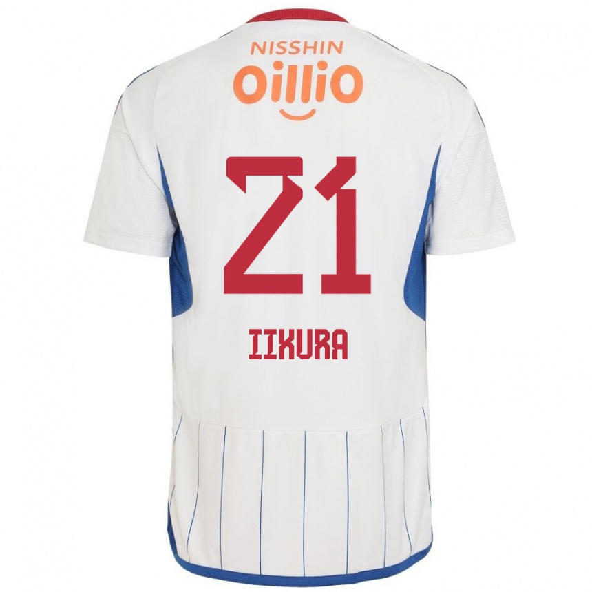 Niño Fútbol Camiseta Hiroki Iikura #21 Blanco Azul Rojo 2ª Equipación 2024/25 México