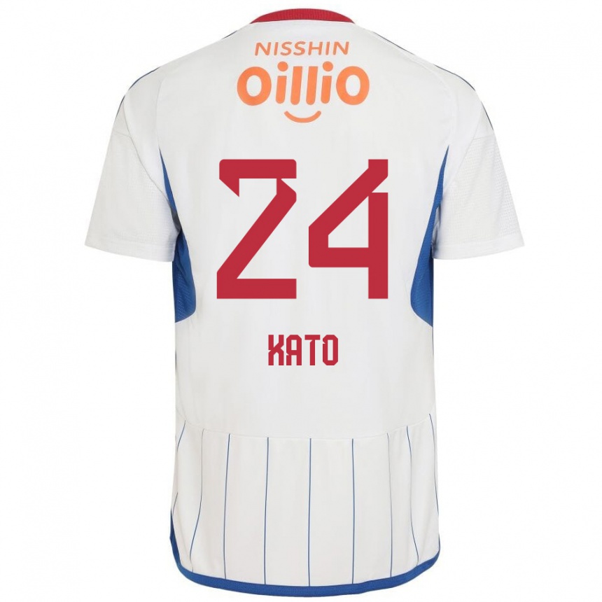 Niño Fútbol Camiseta Hijiri Kato #24 Blanco Azul Rojo 2ª Equipación 2024/25 México