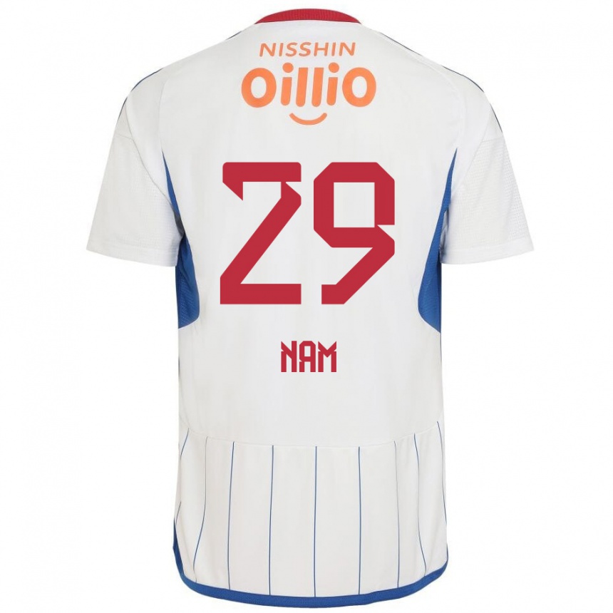 Niño Fútbol Camiseta Tae-Hee Nam #29 Blanco Azul Rojo 2ª Equipación 2024/25 México