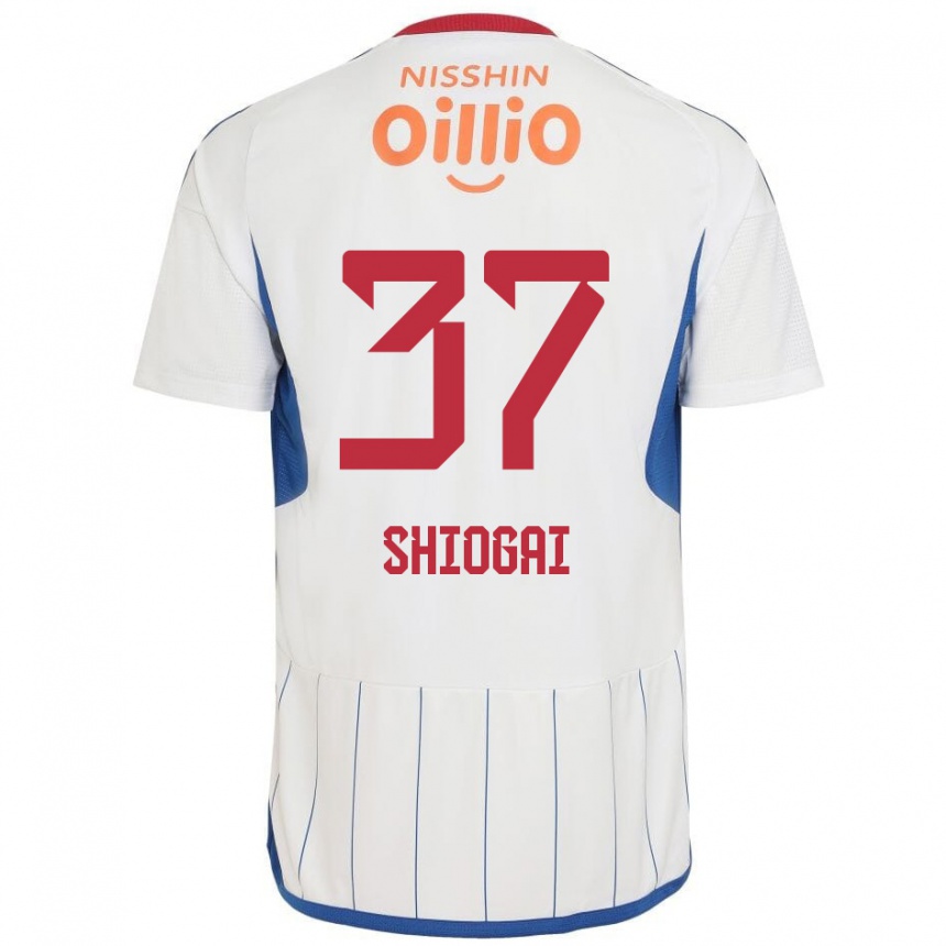 Niño Fútbol Camiseta Kento Shiogai #37 Blanco Azul Rojo 2ª Equipación 2024/25 México