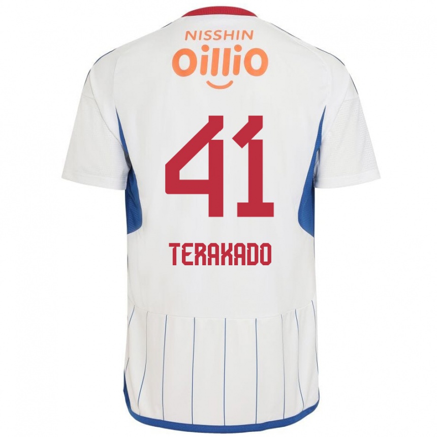 Niño Fútbol Camiseta Riku Terakado #41 Blanco Azul Rojo 2ª Equipación 2024/25 México