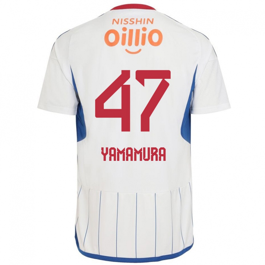 Niño Fútbol Camiseta Kazuya Yamamura #47 Blanco Azul Rojo 2ª Equipación 2024/25 México