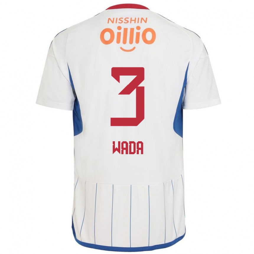 Niño Fútbol Camiseta Yusei Wada #3 Blanco Azul Rojo 2ª Equipación 2024/25 México