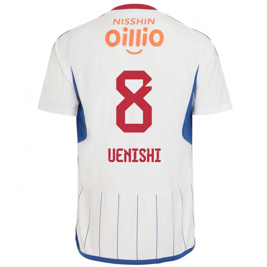 Niño Fútbol Camiseta Haruki Uenishi #8 Blanco Azul Rojo 2ª Equipación 2024/25 México