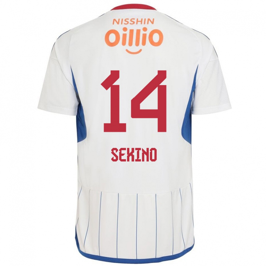 Niño Fútbol Camiseta Aiki Sekino #14 Blanco Azul Rojo 2ª Equipación 2024/25 México