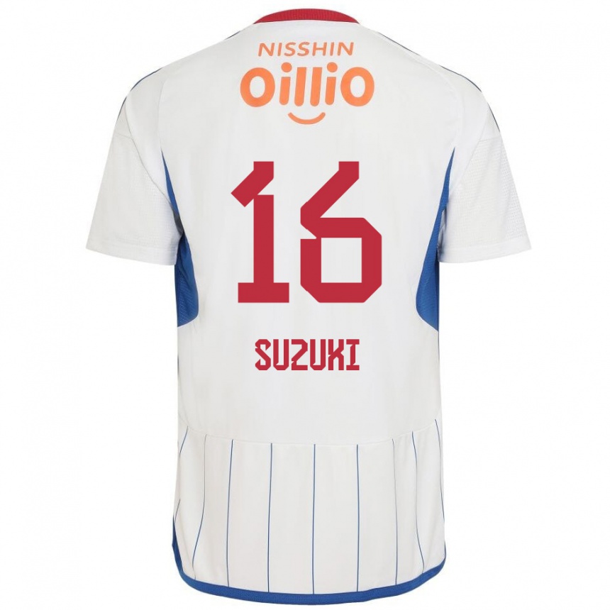 Niño Fútbol Camiseta Kai Suzuki #16 Blanco Azul Rojo 2ª Equipación 2024/25 México