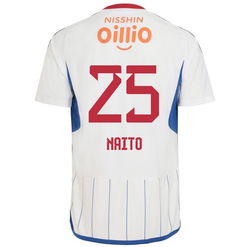 Niño Fútbol Camiseta Kiyomu Naito #25 Blanco Azul Rojo 2ª Equipación 2024/25 México