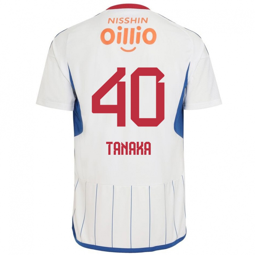 Niño Fútbol Camiseta Hiei Tanaka #40 Blanco Azul Rojo 2ª Equipación 2024/25 México