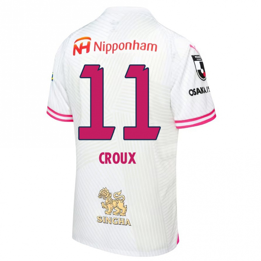 Niño Fútbol Camiseta Jordy Croux #11 Blanco Rosa 2ª Equipación 2024/25 México