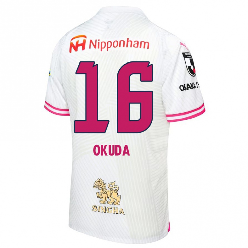 Niño Fútbol Camiseta Hayato Okuda #16 Blanco Rosa 2ª Equipación 2024/25 México