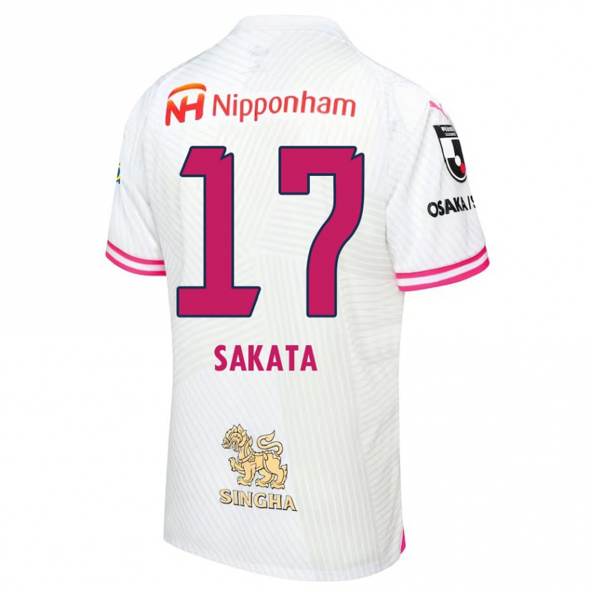 Niño Fútbol Camiseta Reiya Sakata #17 Blanco Rosa 2ª Equipación 2024/25 México