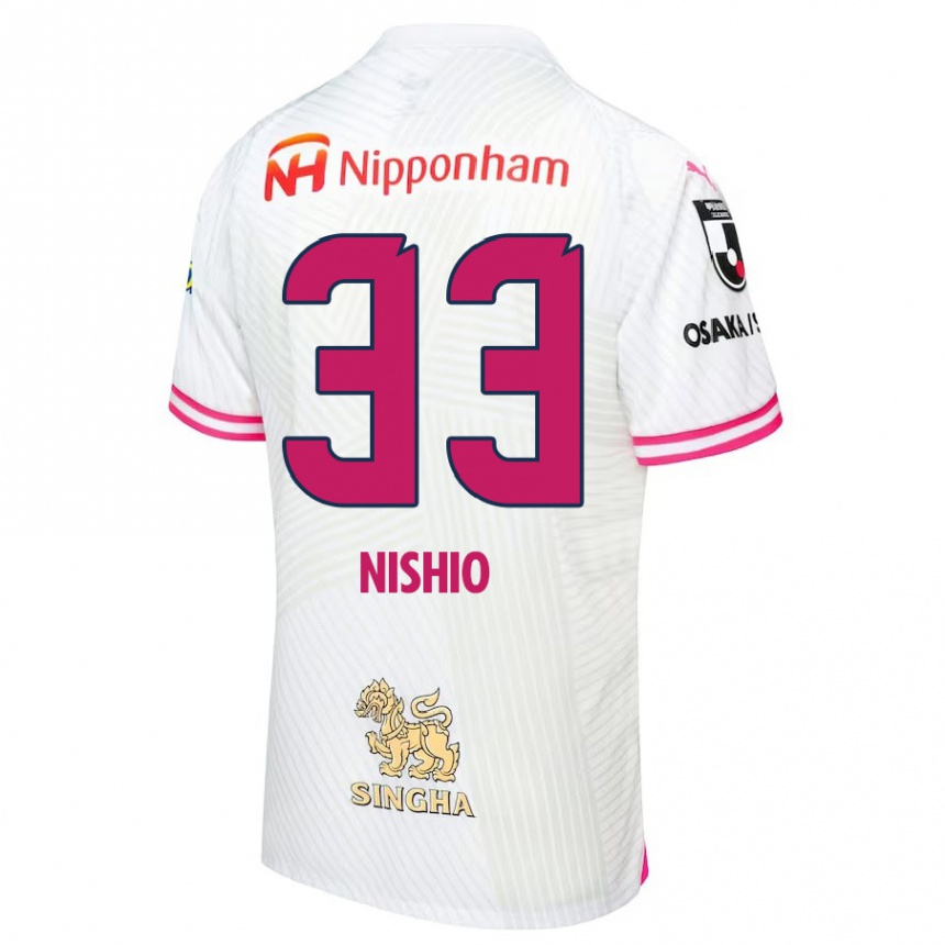 Niño Fútbol Camiseta Ryuya Nishio #33 Blanco Rosa 2ª Equipación 2024/25 México