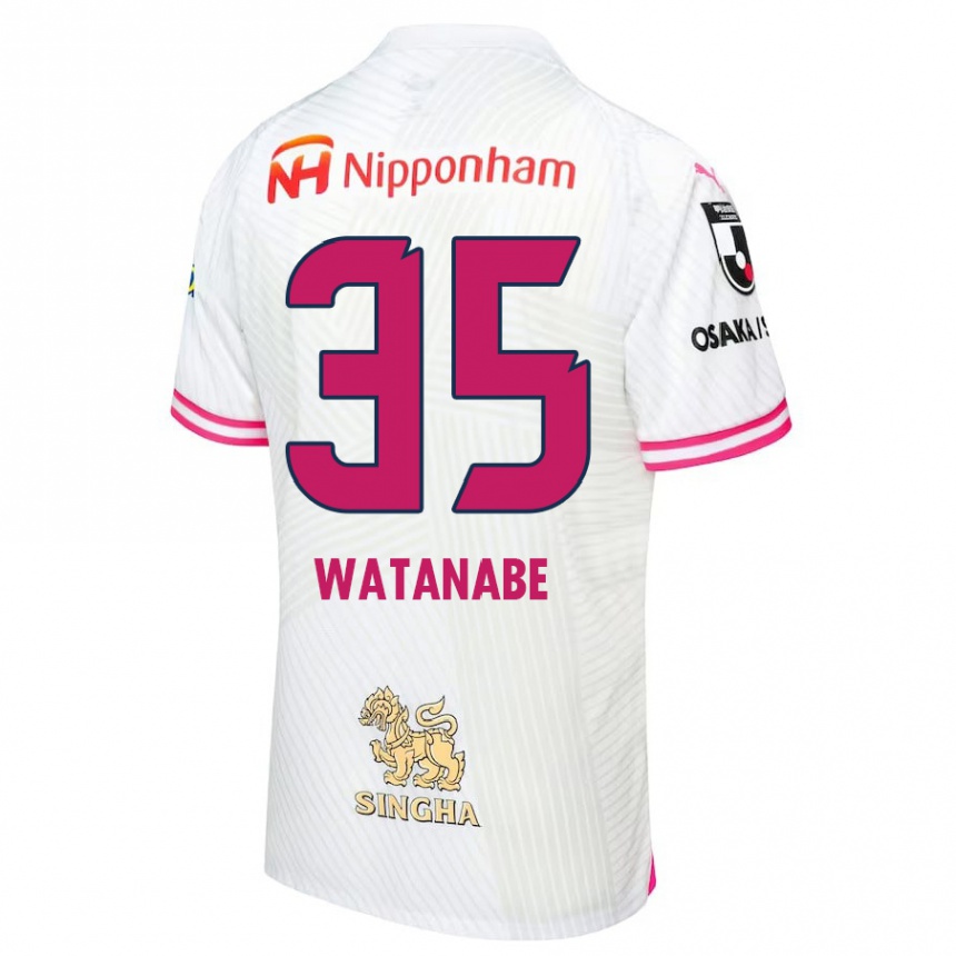 Niño Fútbol Camiseta Ryo Watanabe #35 Blanco Rosa 2ª Equipación 2024/25 México