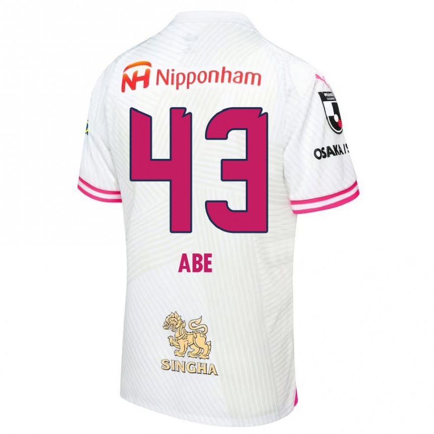 Niño Fútbol Camiseta Yosei Abe #43 Blanco Rosa 2ª Equipación 2024/25 México