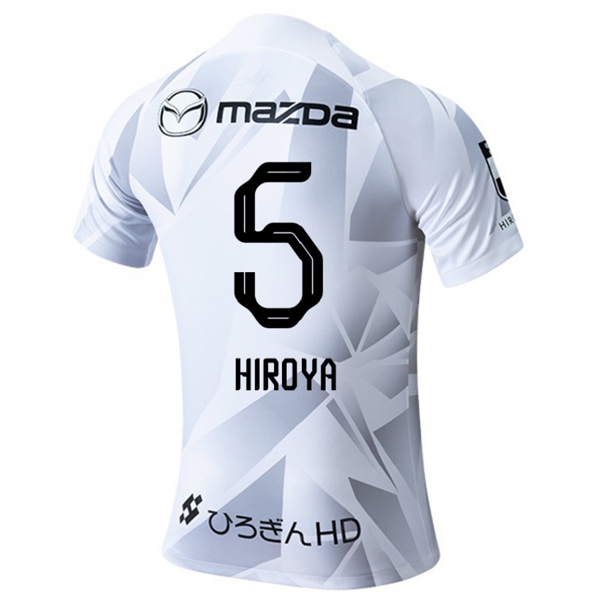 Niño Fútbol Camiseta Hiroya Matsumoto #5 Blanco Gris Negro 2ª Equipación 2024/25 México