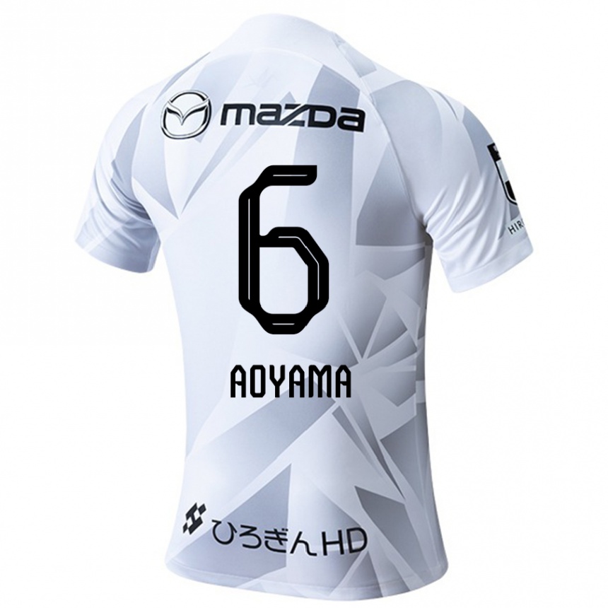 Niño Fútbol Camiseta Toshihiro Aoyama #6 Blanco Gris Negro 2ª Equipación 2024/25 México