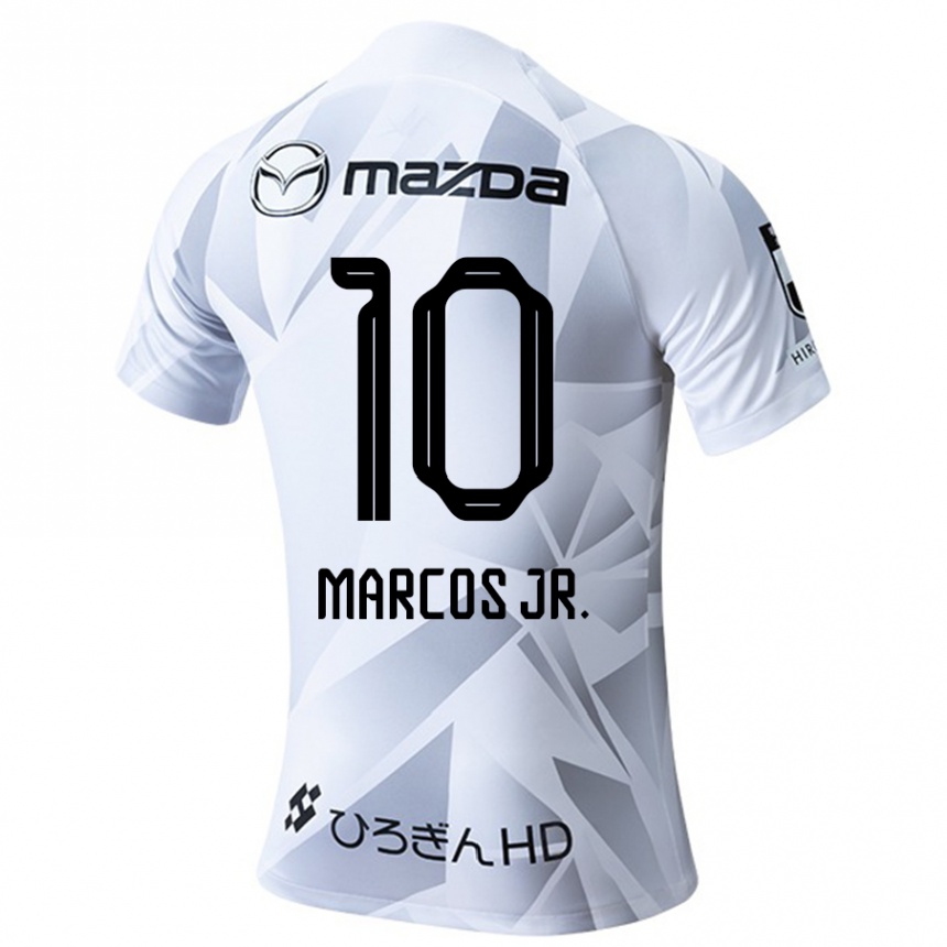 Niño Fútbol Camiseta Marcos Júnior #10 Blanco Gris Negro 2ª Equipación 2024/25 México