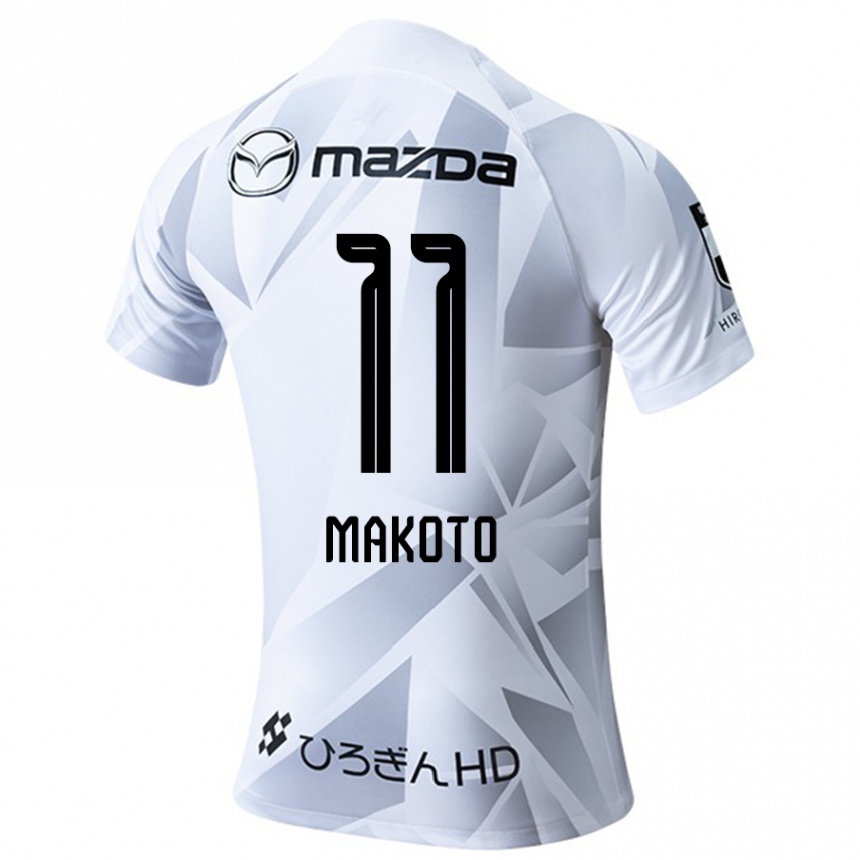 Niño Fútbol Camiseta Makoto Mitsuta #11 Blanco Gris Negro 2ª Equipación 2024/25 México