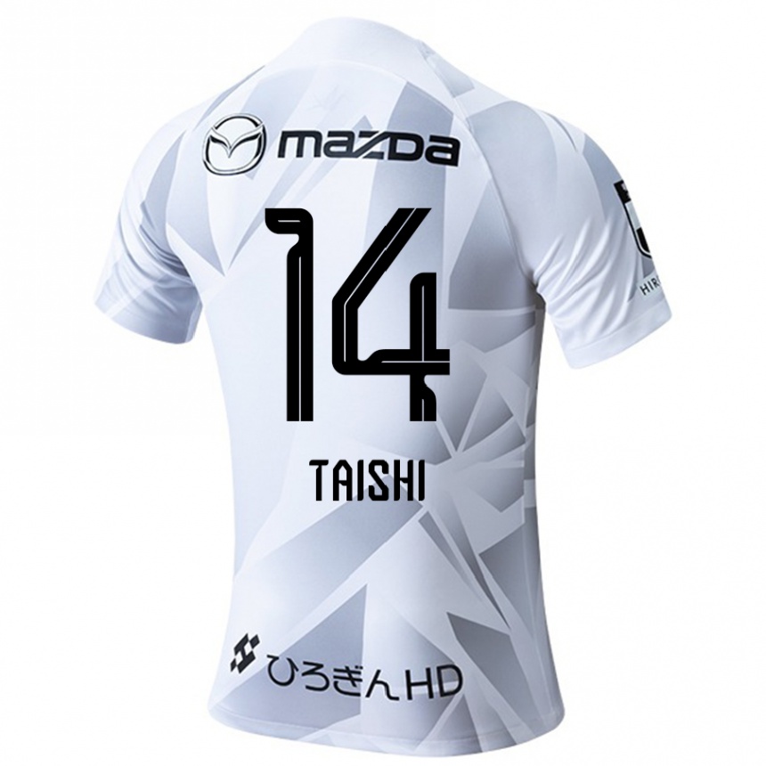 Niño Fútbol Camiseta Taishi Matsumoto #14 Blanco Gris Negro 2ª Equipación 2024/25 México