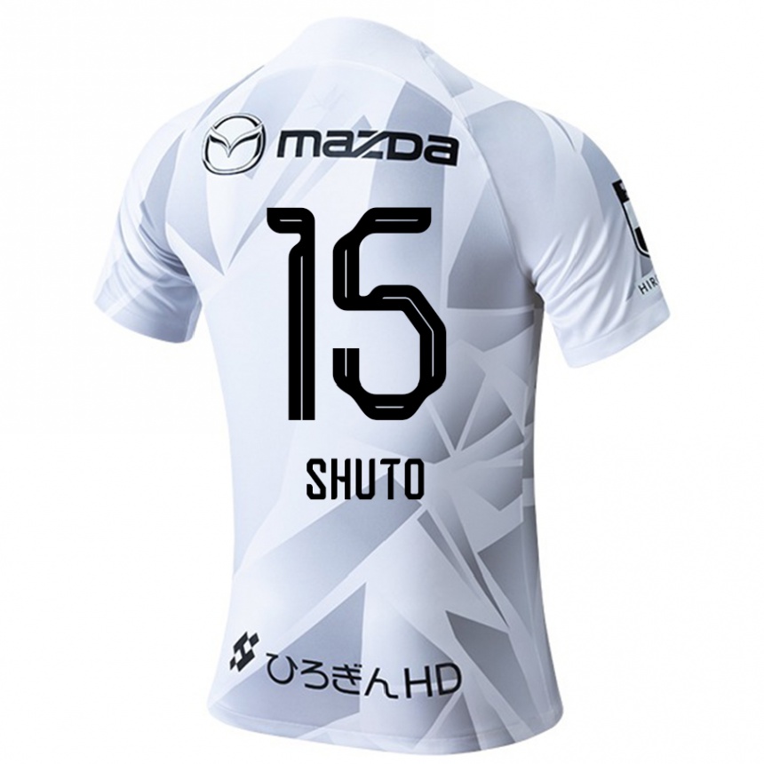 Niño Fútbol Camiseta Shuto Nakano #15 Blanco Gris Negro 2ª Equipación 2024/25 México