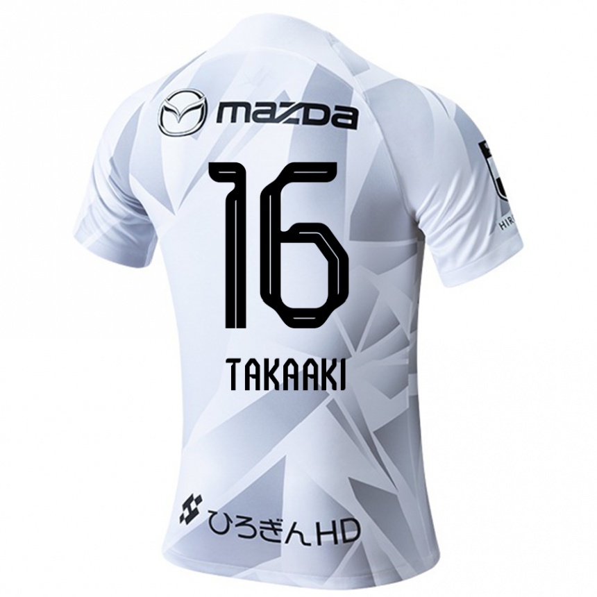 Niño Fútbol Camiseta Takaaki Shichi #16 Blanco Gris Negro 2ª Equipación 2024/25 México