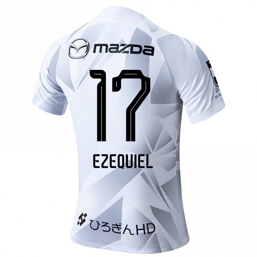 Niño Fútbol Camiseta Ezequiel #17 Blanco Gris Negro 2ª Equipación 2024/25 México