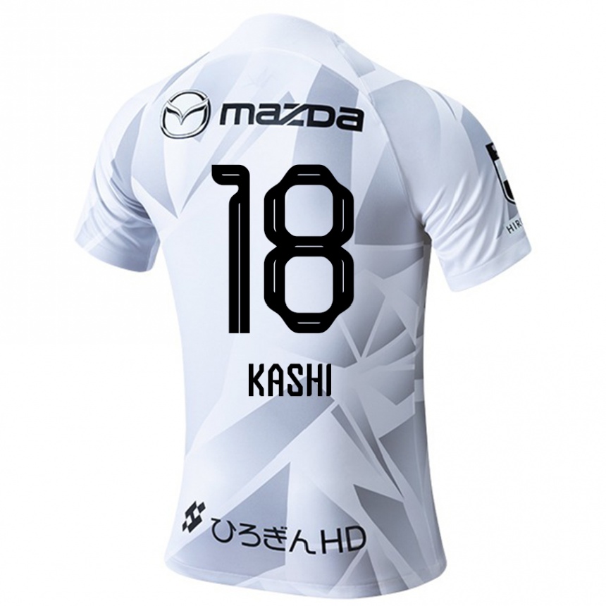 Niño Fútbol Camiseta Yoshifumi Kashiwa #18 Blanco Gris Negro 2ª Equipación 2024/25 México