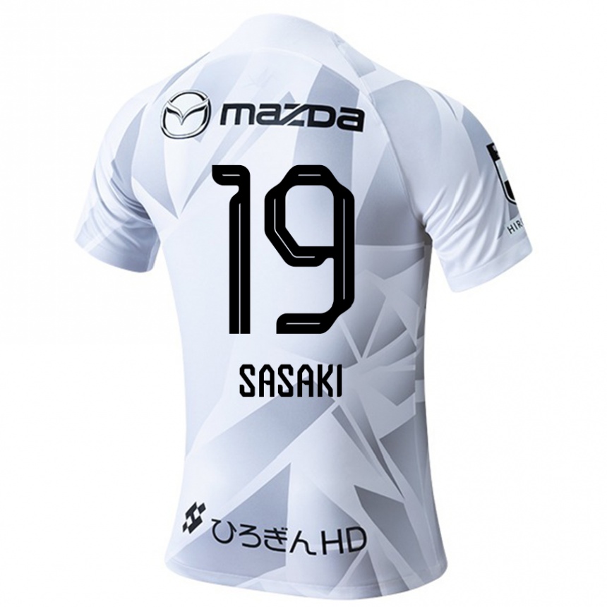 Niño Fútbol Camiseta Sho Sasaki #19 Blanco Gris Negro 2ª Equipación 2024/25 México