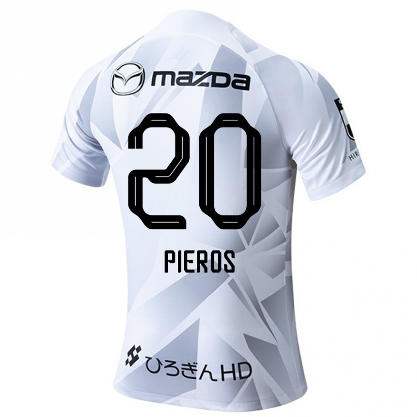 Niño Fútbol Camiseta Pieros Sotiriou #20 Blanco Gris Negro 2ª Equipación 2024/25 México