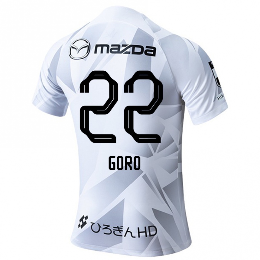 Niño Fútbol Camiseta Goro Kawanami #22 Blanco Gris Negro 2ª Equipación 2024/25 México