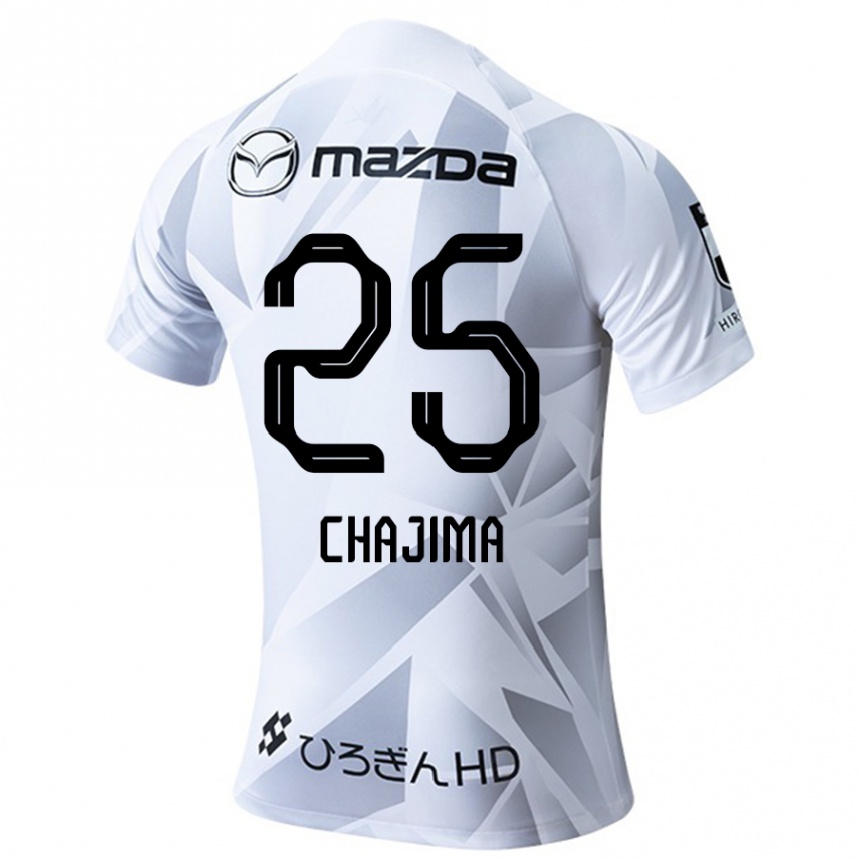 Niño Fútbol Camiseta Yusuke Chajima #25 Blanco Gris Negro 2ª Equipación 2024/25 México