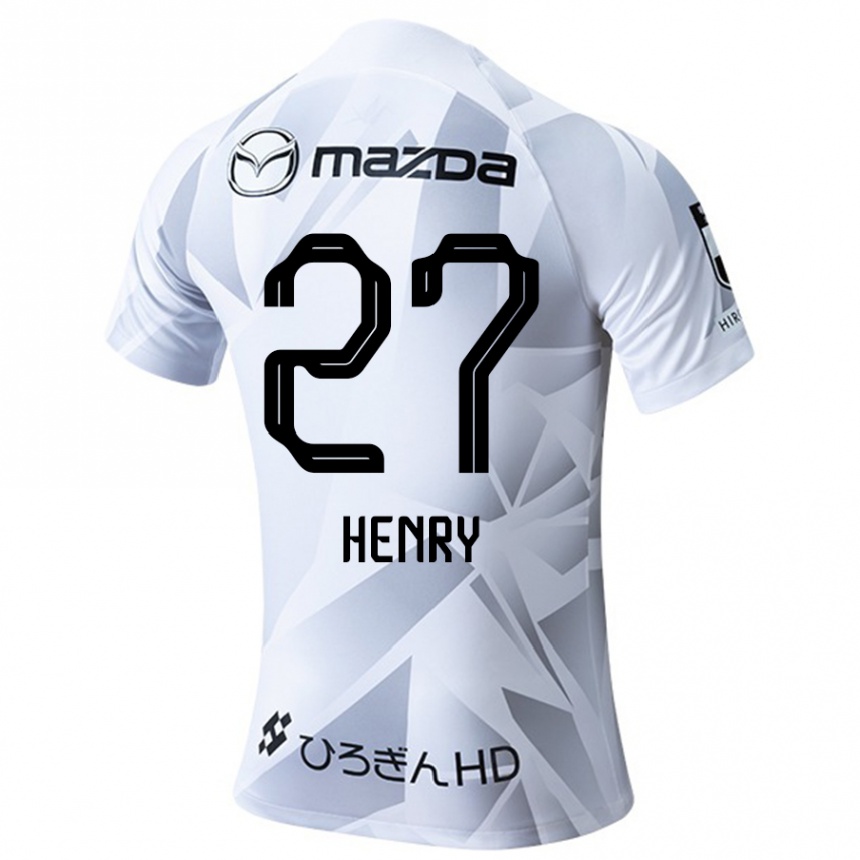 Niño Fútbol Camiseta Osamu Henry Iyoha #27 Blanco Gris Negro 2ª Equipación 2024/25 México