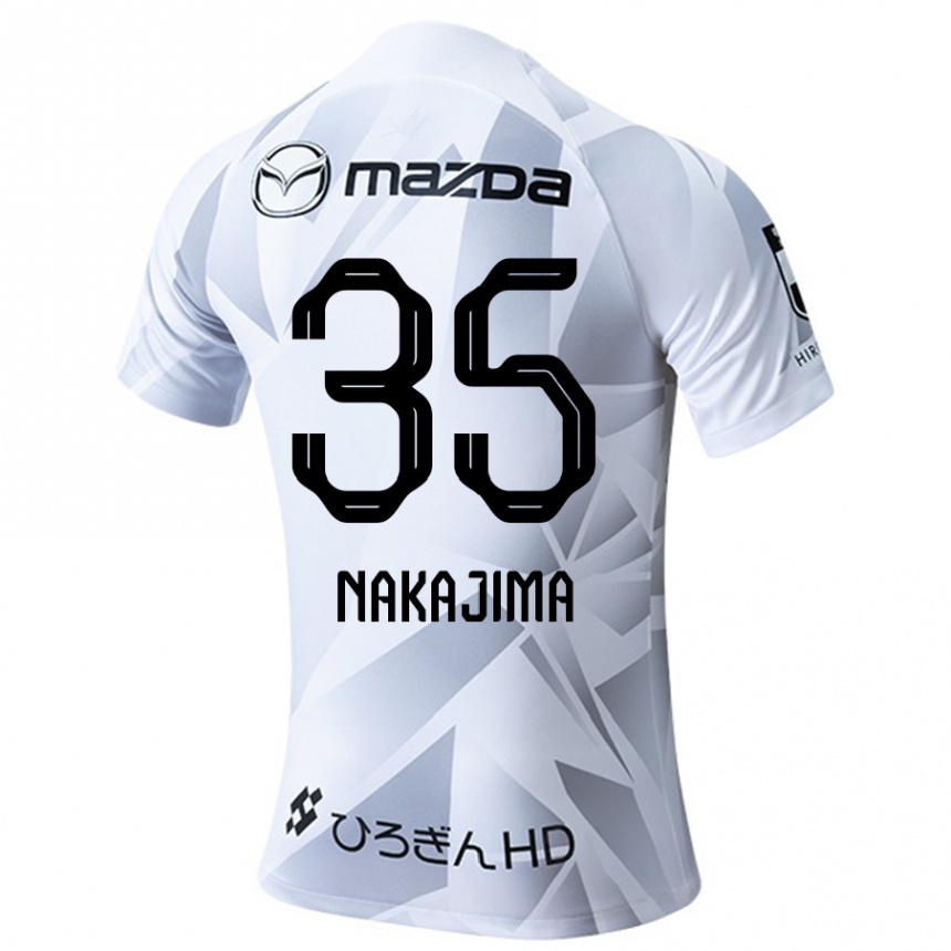 Niño Fútbol Camiseta Yotaro Nakajima #35 Blanco Gris Negro 2ª Equipación 2024/25 México