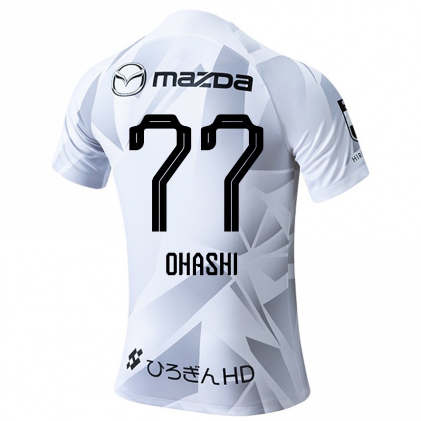 Niño Fútbol Camiseta Yuki Ohashi #77 Blanco Gris Negro 2ª Equipación 2024/25 México