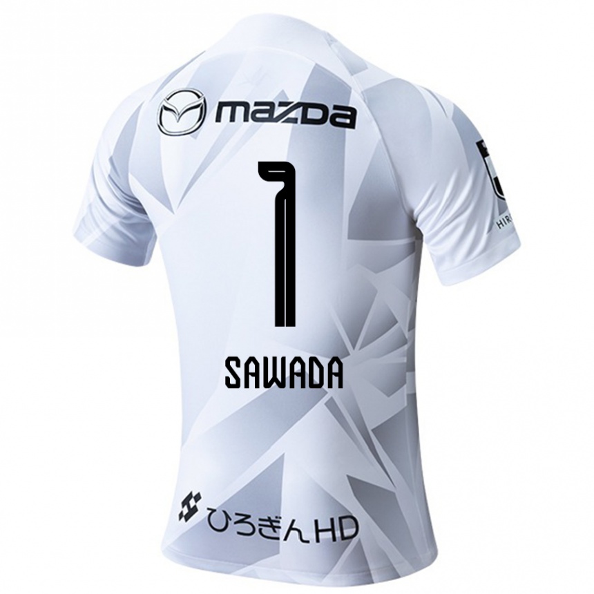 Niño Fútbol Camiseta Shunsuke Sawada #1 Blanco Gris Negro 2ª Equipación 2024/25 México