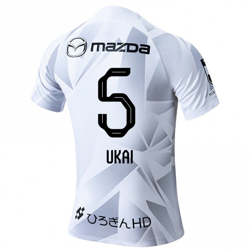 Niño Fútbol Camiseta Hiroto Ukai #5 Blanco Gris Negro 2ª Equipación 2024/25 México