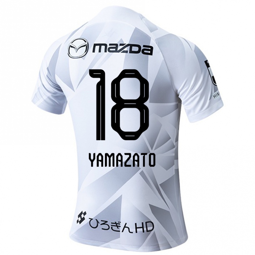 Niño Fútbol Camiseta Kenshin Yamazato #18 Blanco Gris Negro 2ª Equipación 2024/25 México