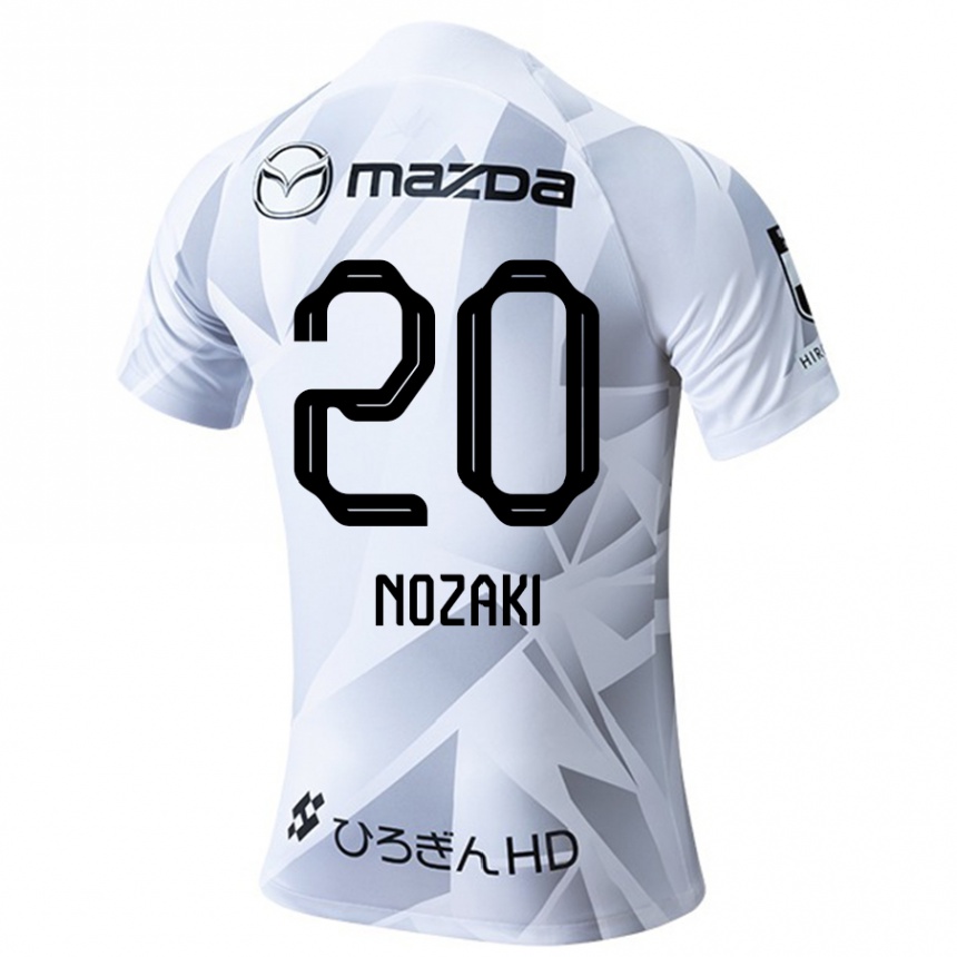 Niño Fútbol Camiseta Kota Nozaki #20 Blanco Gris Negro 2ª Equipación 2024/25 México