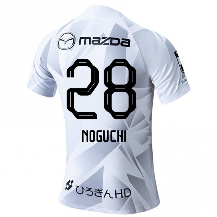 Niño Fútbol Camiseta Rento Noguchi #28 Blanco Gris Negro 2ª Equipación 2024/25 México